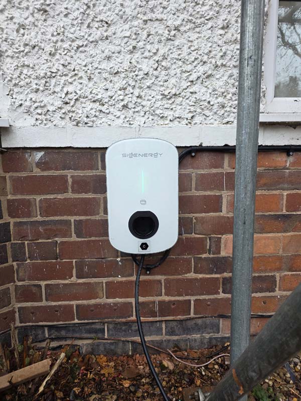 An electric vehicle charging installation by Solar Source
