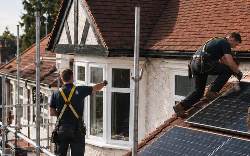 Panels being installed at the client's home